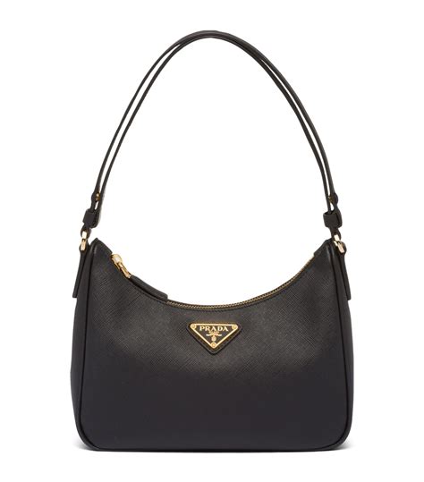 prada saffiano leather handbag black